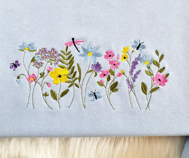 quality of butterfly sweatshirt embroidary