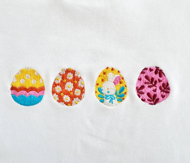 Embroidered easter sweatshirt womens