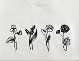 flower embroidery sweatshirt