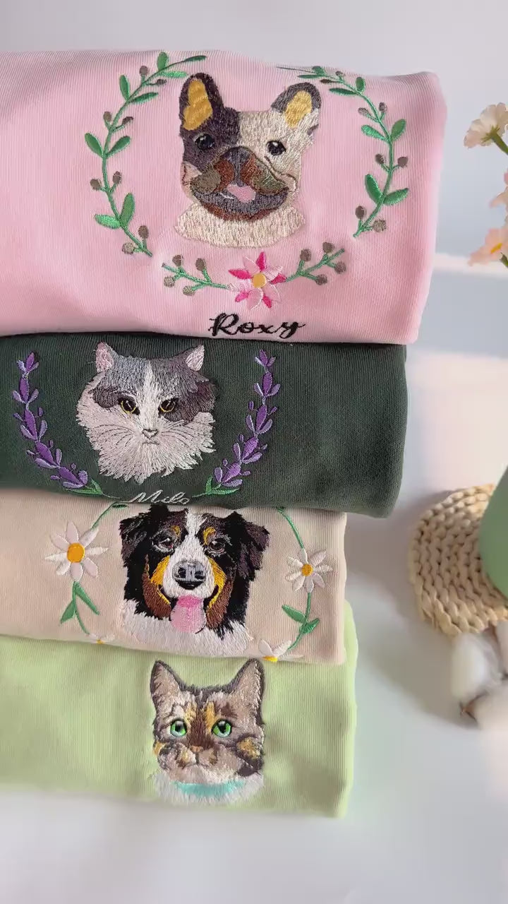 Embroidered Custom Cat and Dog Sweatshirt for Pets