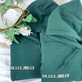 Custom Embroidered Roman Numeral Hoodie for Couple