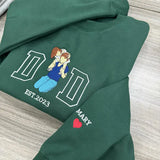 Custom Creative Embroidered Photo Dad Sweatshirt