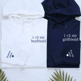Custom Embroidered I Love My Girlfriend Hoodie