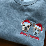 Custom Embroidered Pet Sweatshirt for Christmas