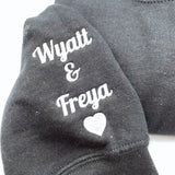 Custom Embroidered Name and Heart Sweatshirt