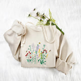 Embroidered Wildflower With Honey Bee Hoodies