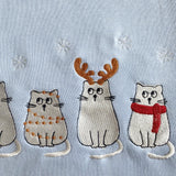 embroidered cat sweatshirt christmas