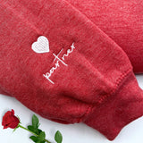Custom Embroidered Name and Heart Sweatshirt