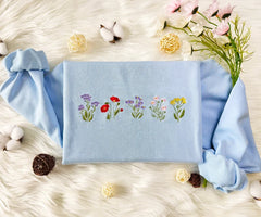 	 flower embroidered sweatshirt