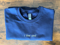 I like you custom embroidered sweatshirt