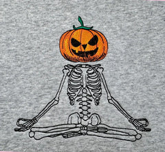 halloween sweatshirt with quality skeleton embroidary