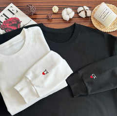 embroidered heart sweatshirt