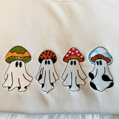 Embroidered Cute Halloween Mushroom Sweatshirt