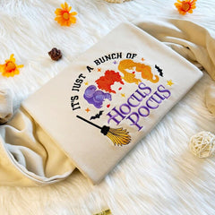 Halloween Embroidered It's Just a Bunch of Hocus Pocus Sweatshirt