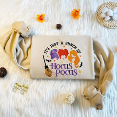 Halloween Embroidered It's Just a Bunch of Hocus Pocus Sweatshirt