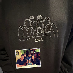 custom embroidered sweatshirt portrait music player couple family gift