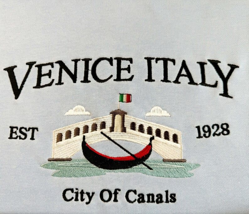 Embroidered  Venice Italy Sweatshirt