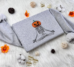 pumpkin skeleton sweatshirt