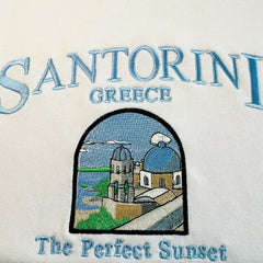 Embroidered Santorini Sweatshirt with Aegean Sea