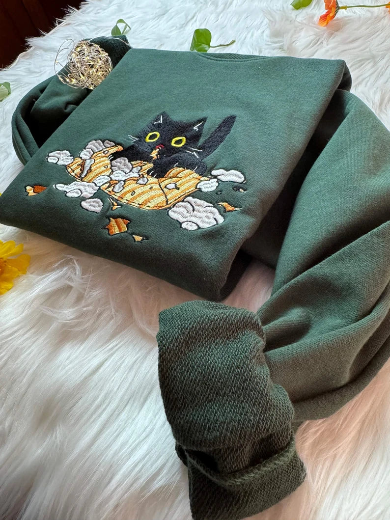 black cat sweatshirt