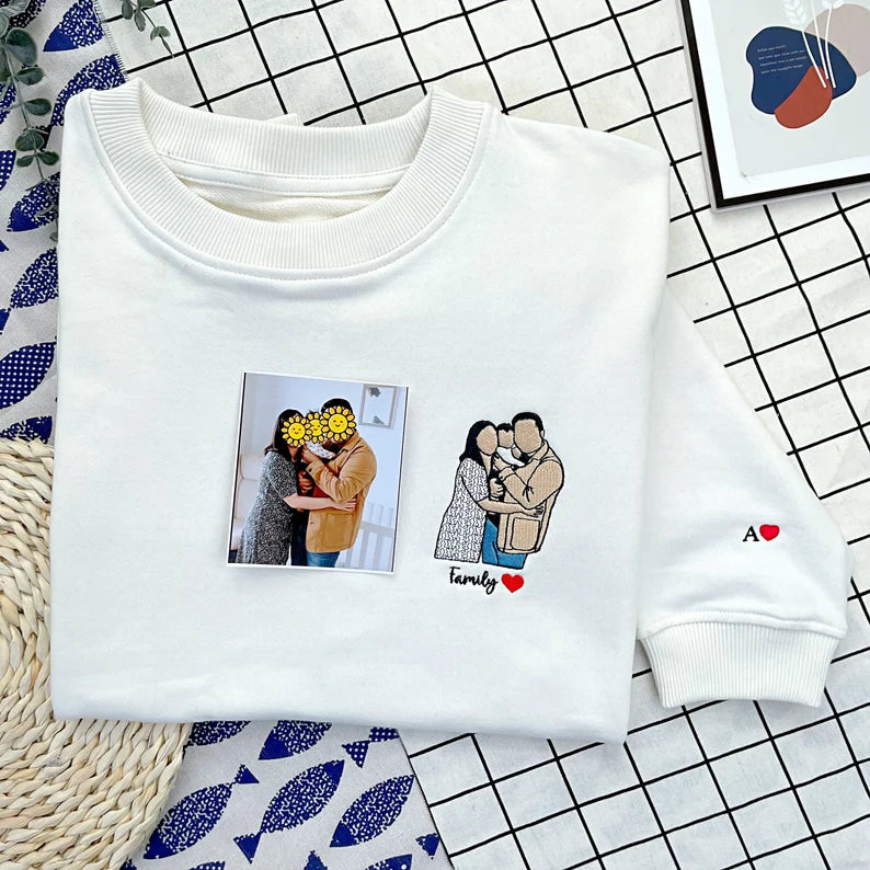 photo embroidered sweatshirt