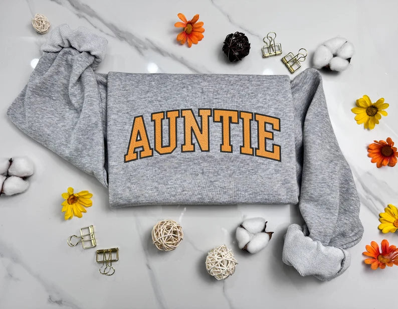 Zaotify custom embroidered Auntie sweatshirt