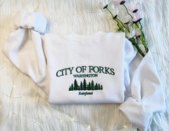 City of Forks Embroidered Style Sweatshirt