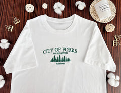 City of Forks Embroidered Washington Shirt