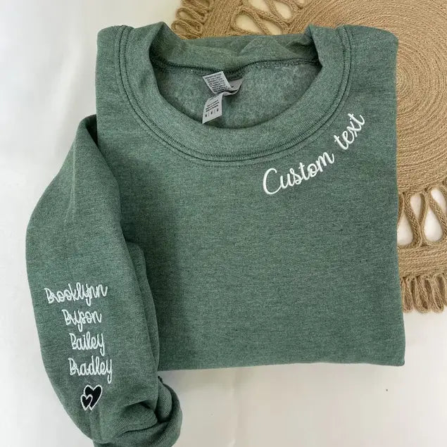 Custom Crewneck Embroidered Text Sweatshirt