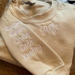 Custom Crewneck Embroidered Text Sweatshirt