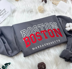 Zaotify custom embroidered boston sweatshirt