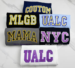 Zaotify custom letter sweatshirt with glitter embroidary