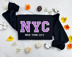 Zaotify custom NYC sweatshirts with glitter embroidary