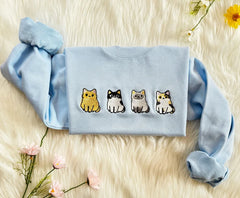 embroidered sweatshirt for cat lover