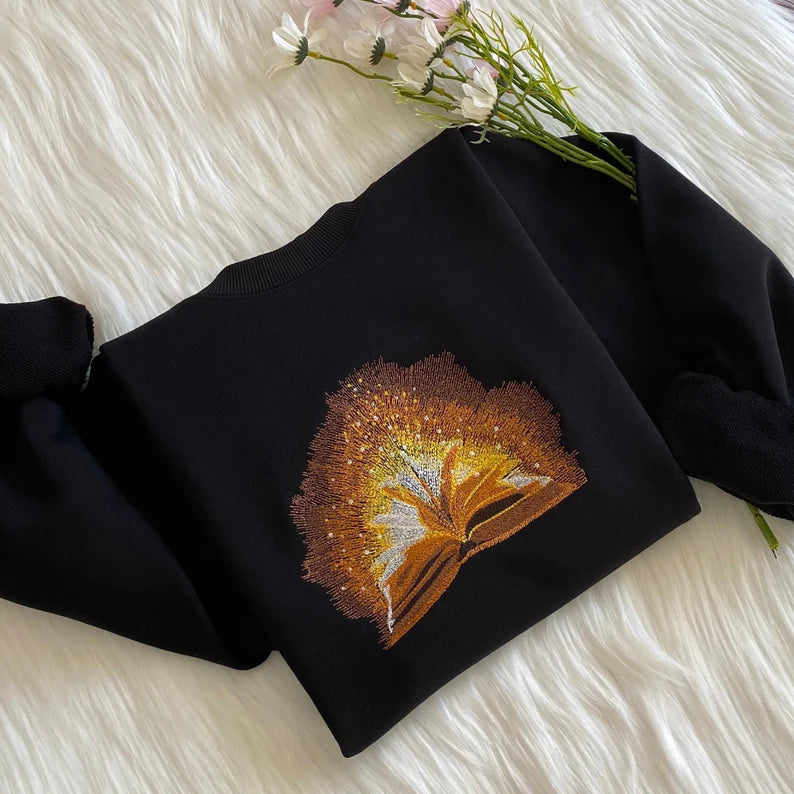 Embroidered Magic Luminous Book Sweatshirt