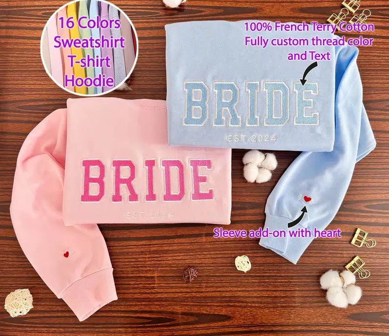 bride embroidered sweatshirt