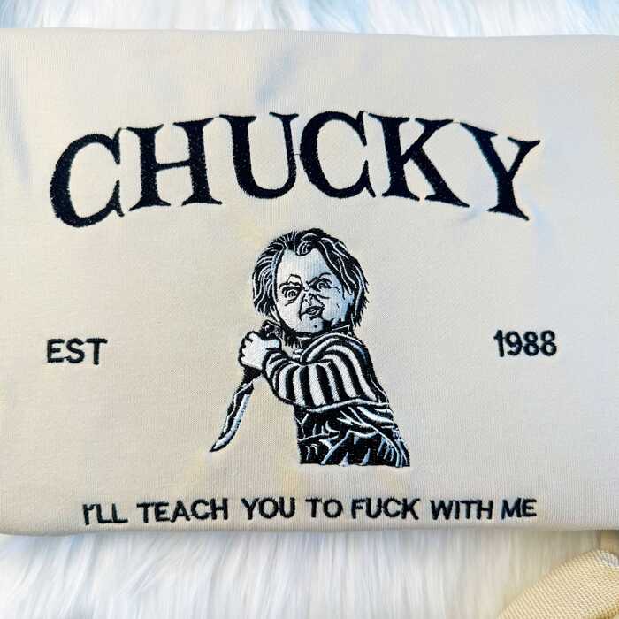 Embroidered Halloween Chucky Sweatshirt