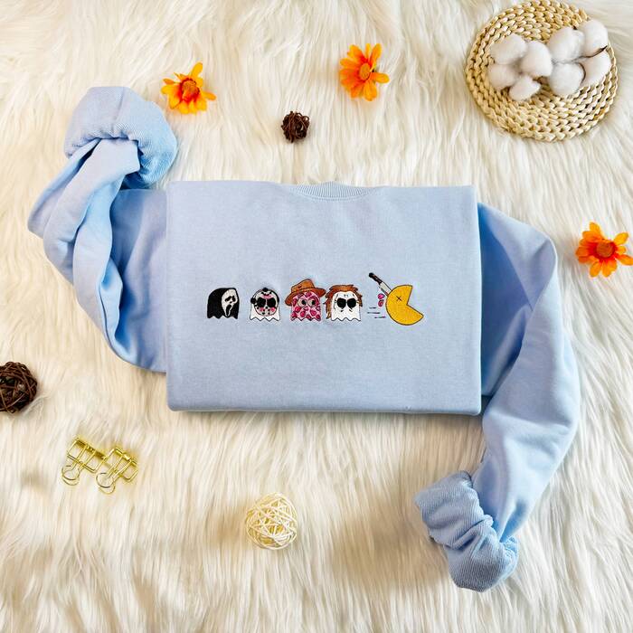 Embroidered Cute Halloween Sweatshirt Womens