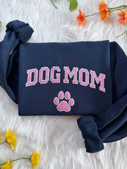 dog mom embroidered sweatshirt