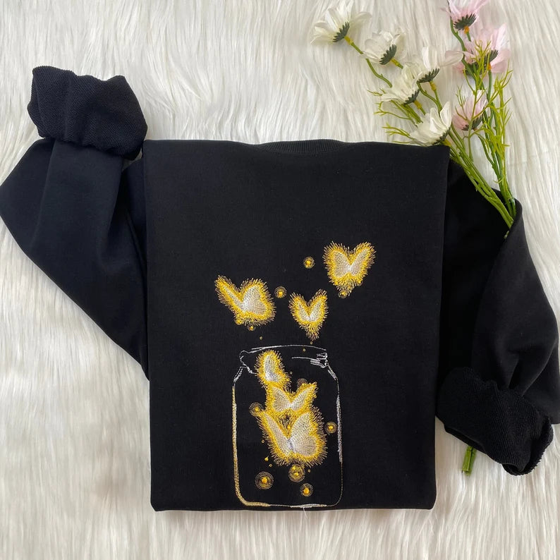 Embroidered Magic Luminous Butterfly Sweatshirt