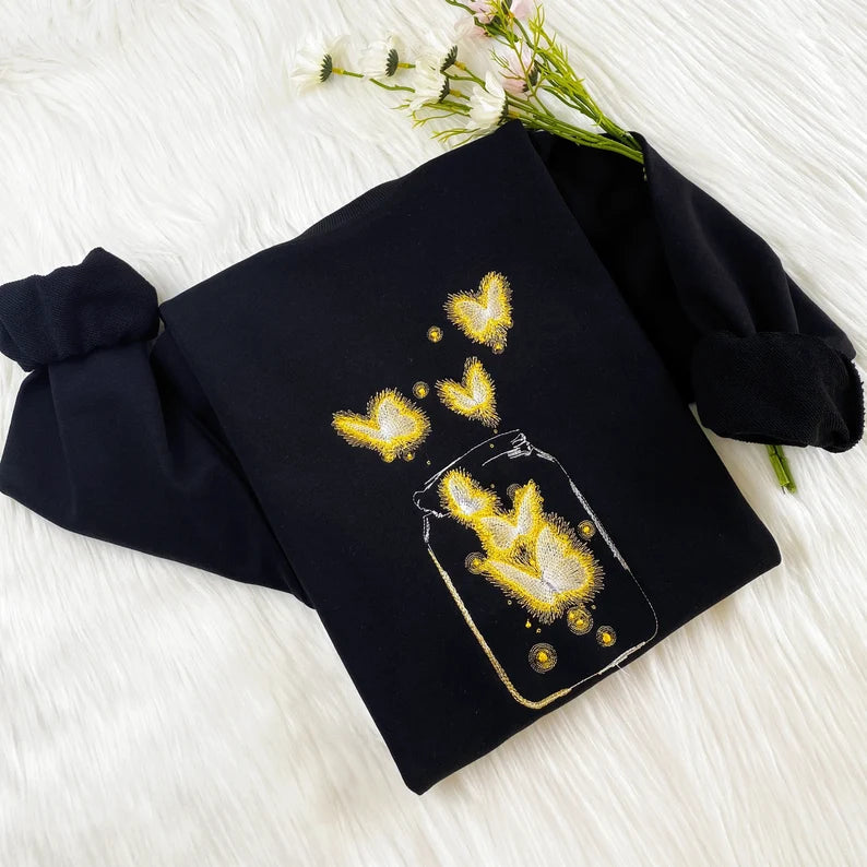 embroidered butterfly sweatshirt