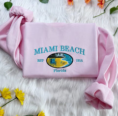 Embroidered Miami Beach Sweatshirt