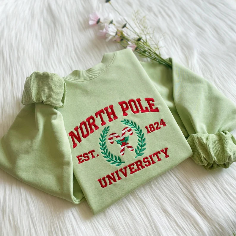 Embroidered North Pole University Sweatshirt