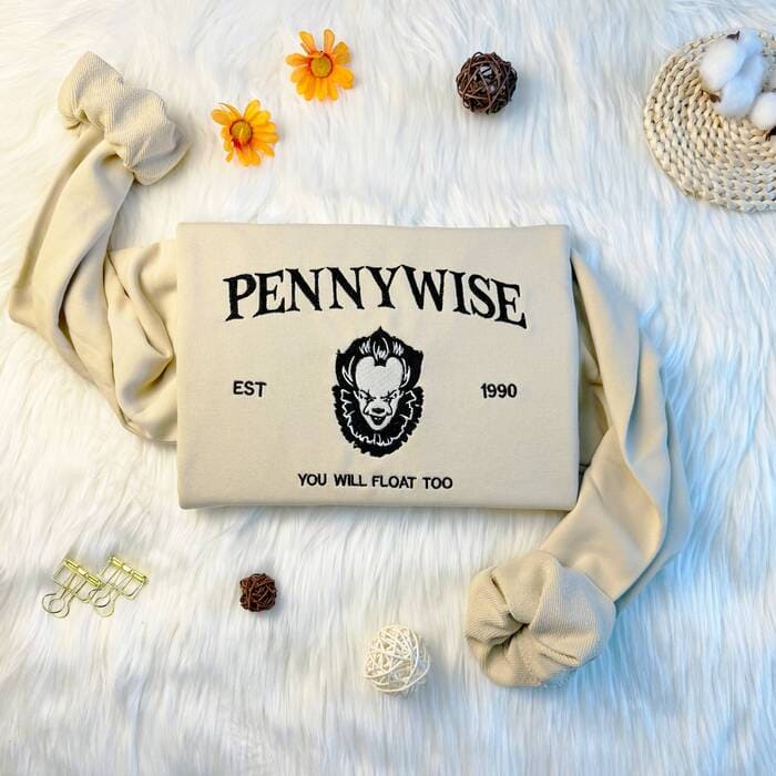 Embroidered Pennywise Sweatshirt For Halloween