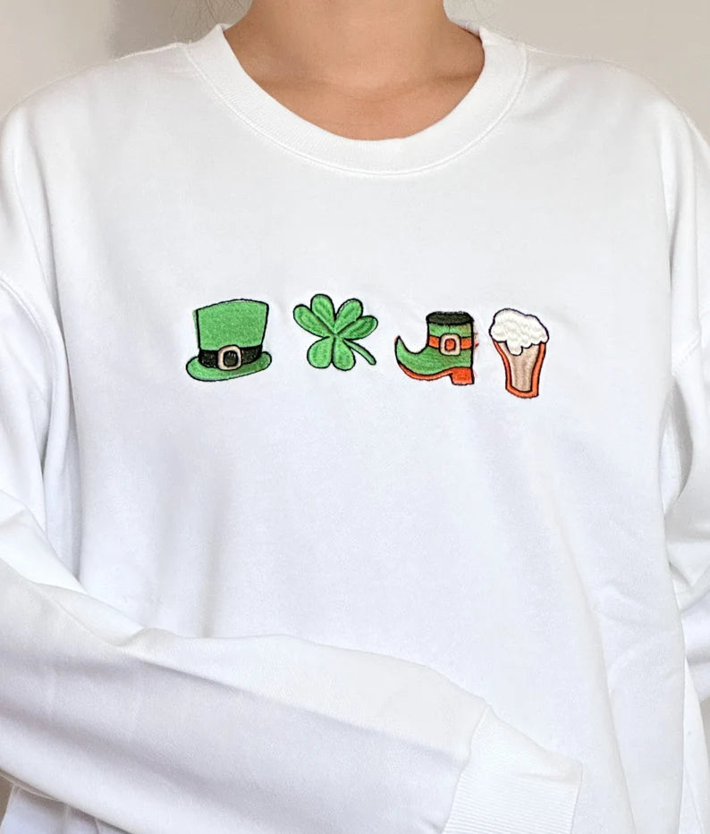 Embroidered St Patrick's Day Sweatshirt