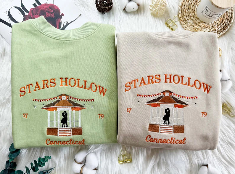 Embroidered Stars Hollow Connecticut Sweatshirt