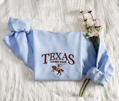 Embroidered Texas Cowboy Sweatshirt