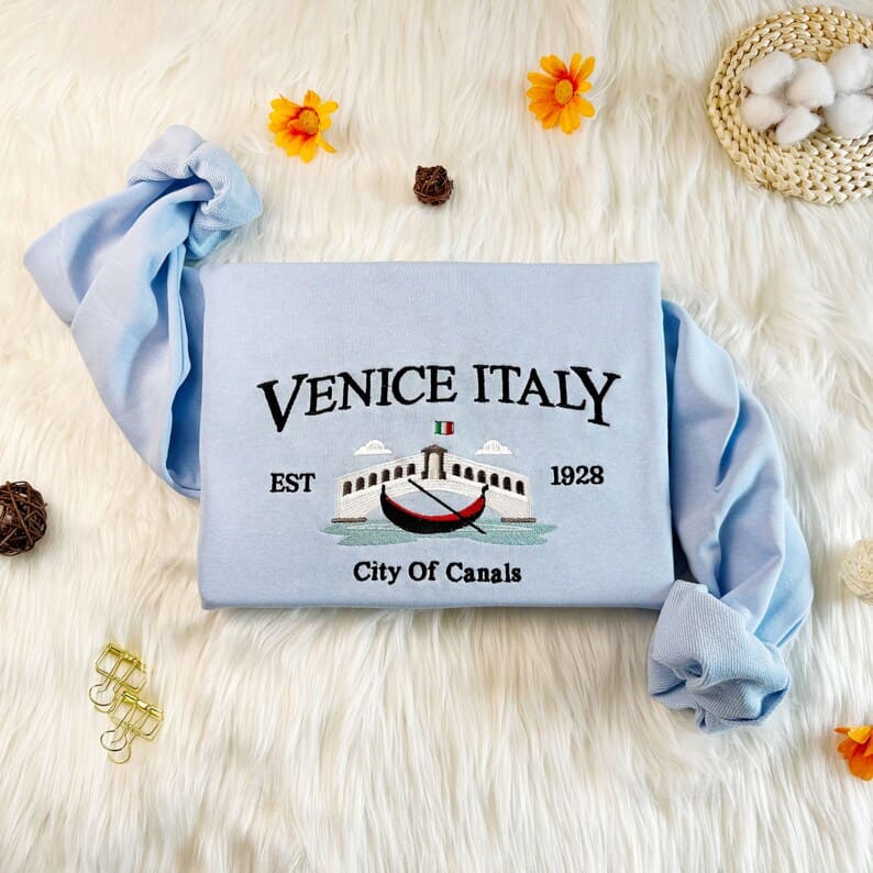 Embroidered  Venice Italy Sweatshirt