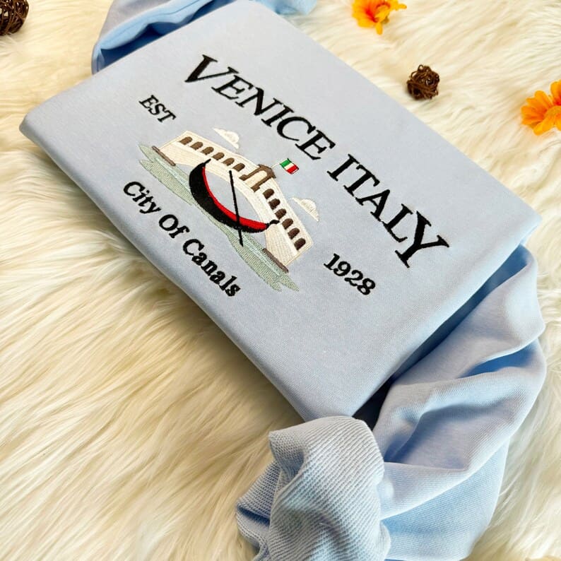 Embroidered  Venice Italy Sweatshirt