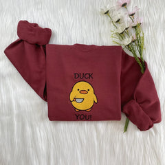 Embroidered Yellow Silly Duck Sweatshirt